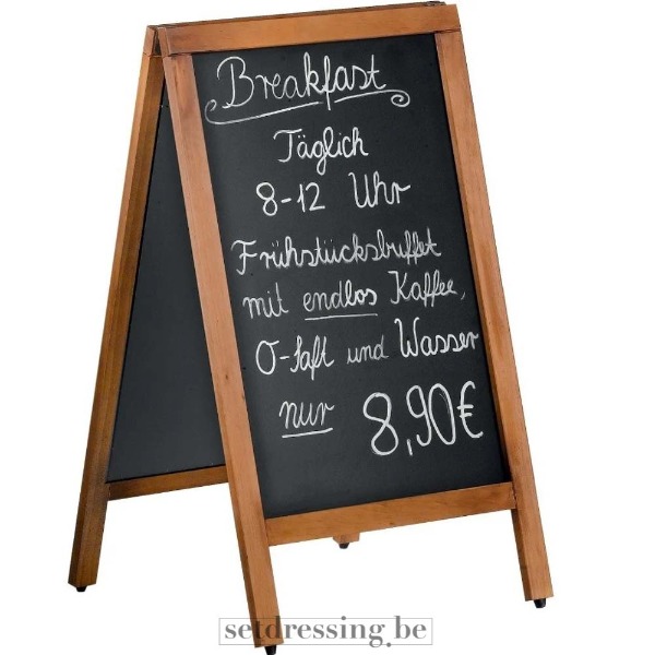 Houten stoepbord 85cm zwart