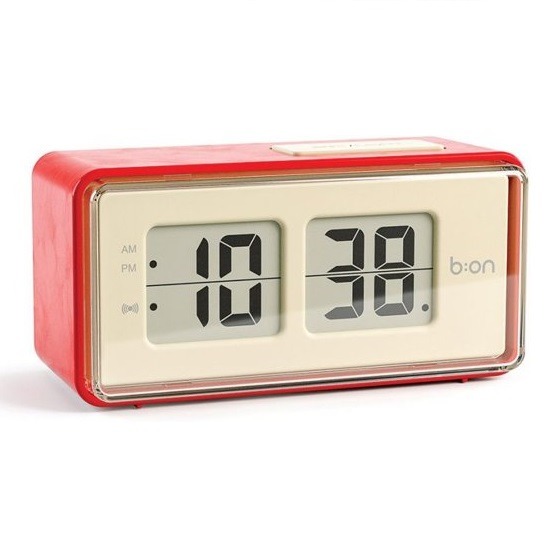 Retro wekker 13cm rood