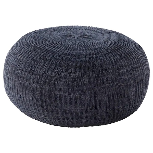 Fabric pouf 71cm blue