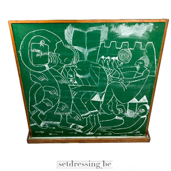 Houten schoolbord groen