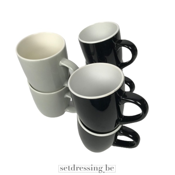 Tassen set zwart en wit
