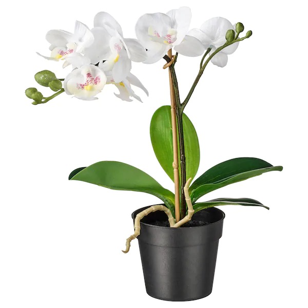 Orchidee kunstplant 38cm wit